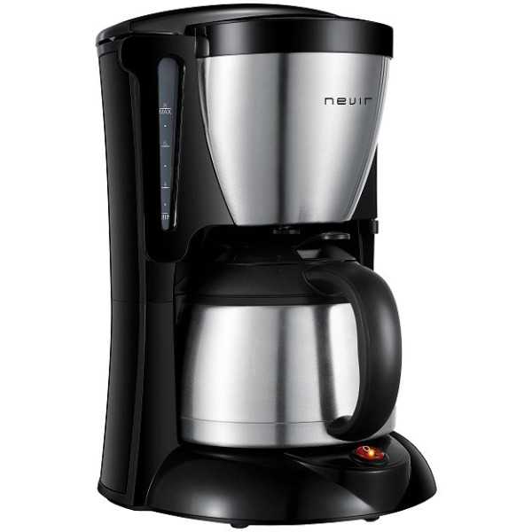 Cafetera Filtro NVR1133TCM 12 Tazas Negro Inox NEVIR