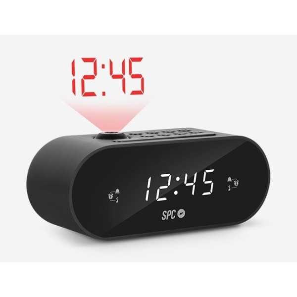 Radio Reloj 4586N Frodi Max Proyector Negro SPC