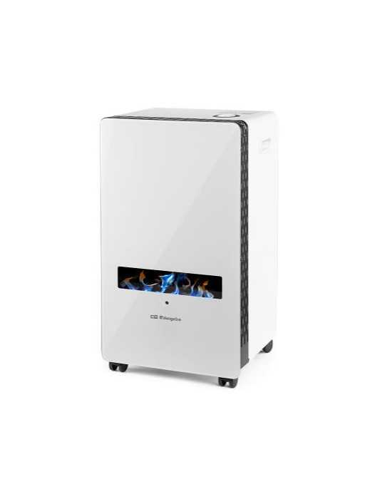 Estufa Gas HBF120 Llama Azul 3800W a Cristal Blanco ORBEGOZO