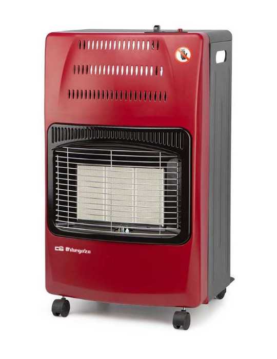 Estufa Gas HCE62 Cerámica 4200W a Roja/Gris Plegable ORBEGOZO