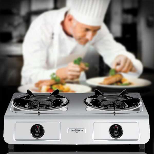 Hornillo 260IB 2F Butano Inox VITROKITCHEN