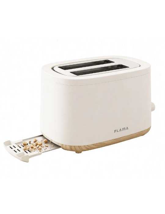 Tostador 981FL 2 Ranuras 1050W Blanco Madera FLAMA