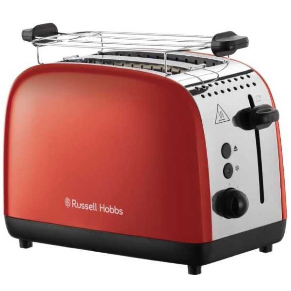 Tostador 26554-56 Colours Plus Rojo 2 Ranuras RUSSELL HOBBS