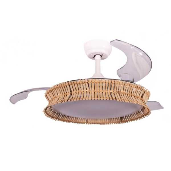Ventilador Techo VR-1200 107CM 69W Aspas Retractiles Mimbre FM