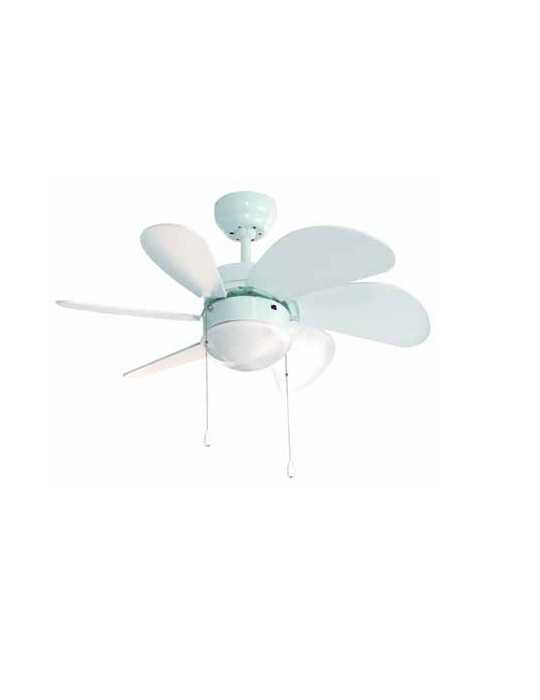 Ventilador Techo VT90B 80CM 50W Blanco . 6 Palas FM