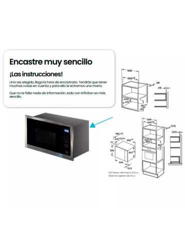 Microondas Integrable IMWDD2S 25L 800W Negro Grill INFINITON 2