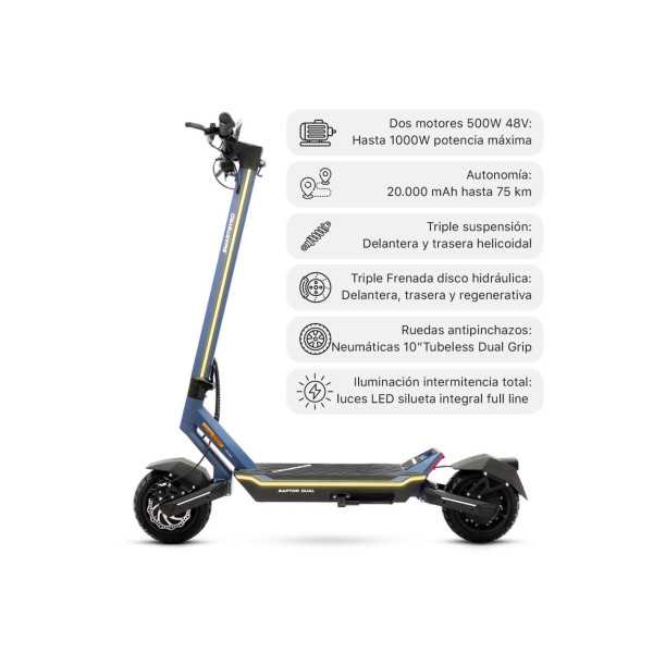 Patinete Eléctrico Raptor Dual EVO 1000W SMARTGYRO