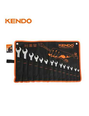 Juego Llaves Combinadas Cr-V 14 Piezas con Bolsa de Nylon 15246 KENDO