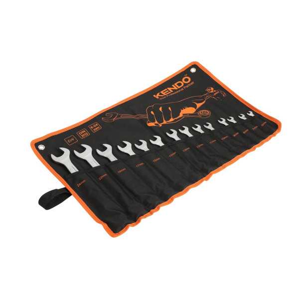 Juego Llaves Combinadas Cr-V 14 Piezas con Bolsa de Nylon 15246 KENDO