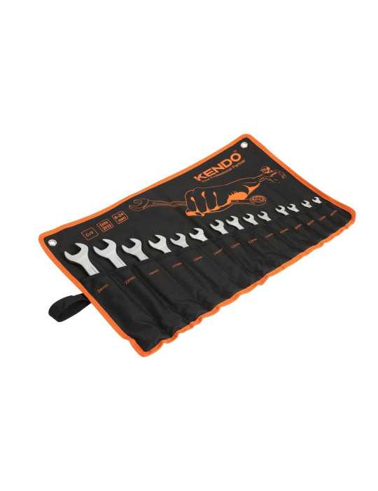 Juego Llaves Combinadas Cr-V 14 Piezas con Bolsa de Nylon 15246 KENDO