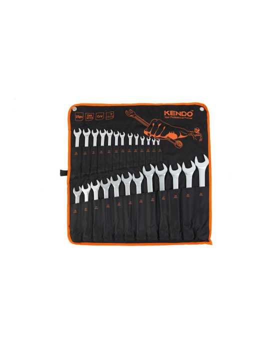 Juego Llaves Combinadas Cr-V 25 Piezas con Bolsa de Nylon 15249 KENDO