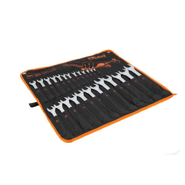 Juego Llaves Combinadas Cr-V 25 Piezas con Bolsa de Nylon 15249 KENDO