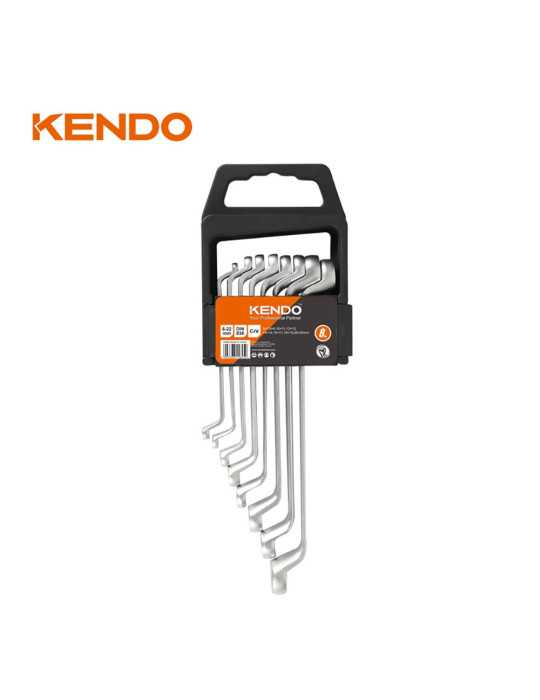Juego Llaves Boca Estrella Acodada Cr-V 8 Piezas 15845 KENDO