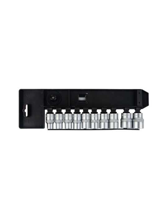 Juego Vasos 12 Caras Cr-V 1/2" + Llave Carraca 11 Piezas 16207 KENDO