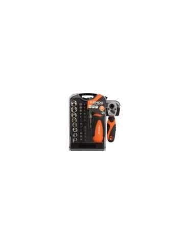 Juego Destornillador y Carraca 1/4" con Puntas y Vasos 35 Piezas 20548 KENDO 2