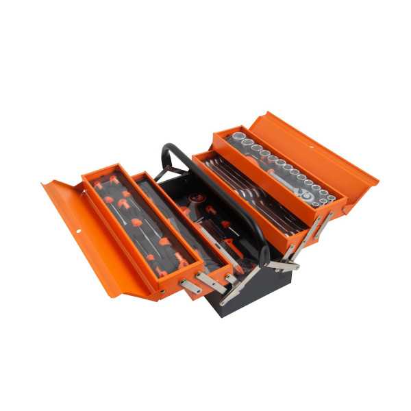 Caja Herramientas Metálica Voladiza 5 Bandejas con 81 Herramientas 90213 KENDO