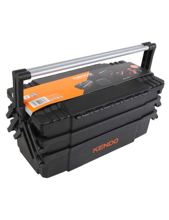 Caja Herramientas Voladiza PP 5 Bandejas con Compartimentos 90275 KENDO