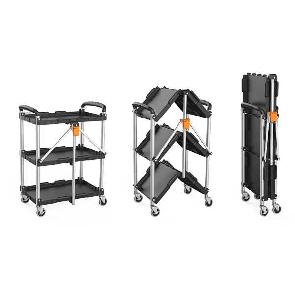 Carro Plegable Multiusos con Ruedas 3 Bandejas 90339 KENDO