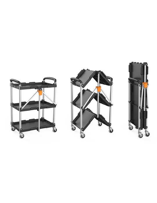 Carro Plegable Multiusos con Ruedas 3 Bandejas 90339 KENDO