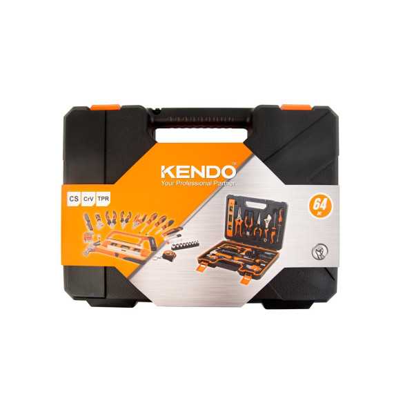 Juego de Herramientas Uso General en Maletín 64 Piezas 90592 KENDO