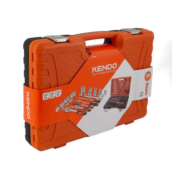 Juego Vasos + Carracas 1/2", 3/8" y 1/4" 216 Piezas 90594 KENDO