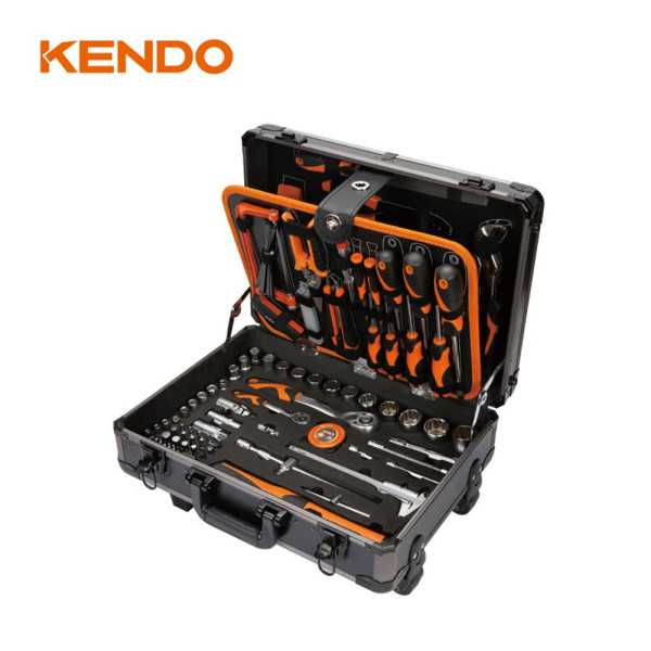 Maleta Trolley Aluminio con Herramientas 161 Piezas 90703 KENDO