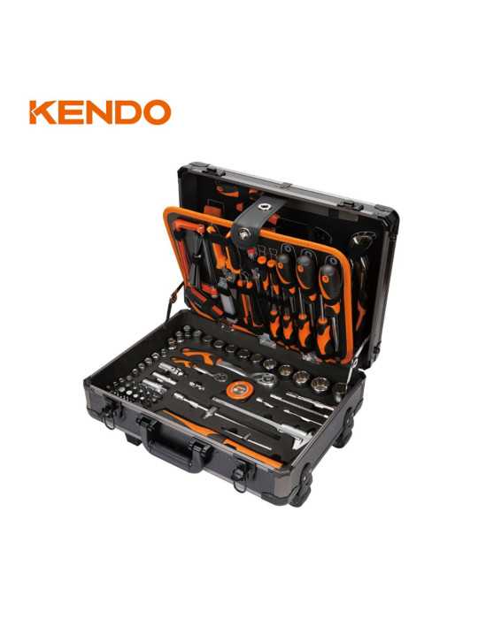 Maleta Trolley Aluminio con Herramientas 161 Piezas 90703 KENDO