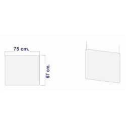 Pantalla policarbonato colgada 70x67cm.x3mm.