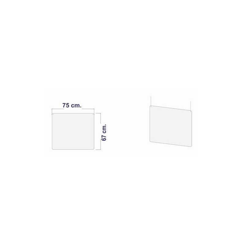 Pantalla policarbonato colgada 70x67cm.x3mm.