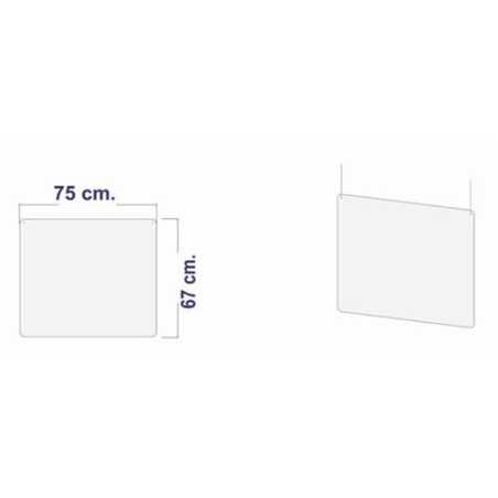 Pantalla policarbonato colgada 70x67cm.x3mm.