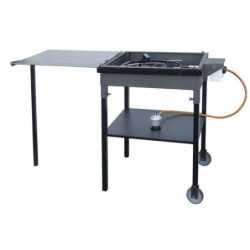 Barbacoa paellero plancha FLORES CORTES con ruedas 33702