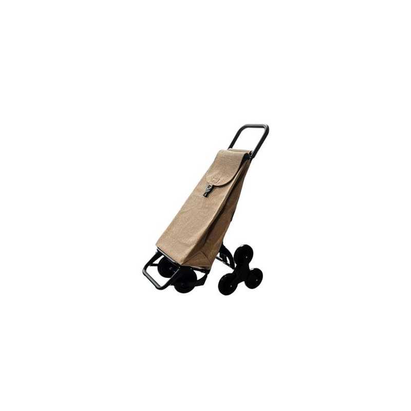Carro compra GARMOL 55l sube escalera rafia beige c-507