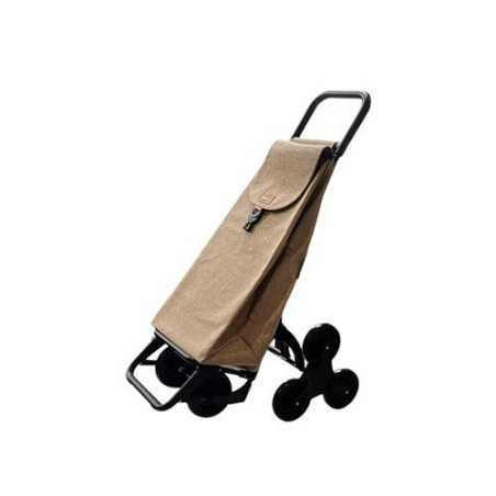 Carro compra GARMOL 55l sube escalera rafia beige c-507