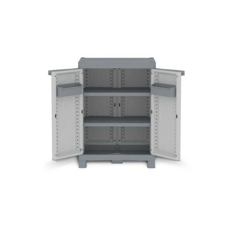 Armario JOBGAR de resina Wave bajo gris 97x70x43cm.