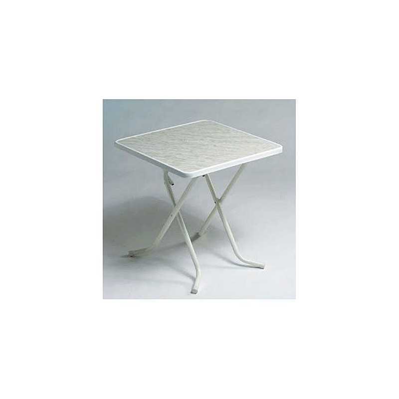 Mesa ALCO tijera 70x70 blanca R22B