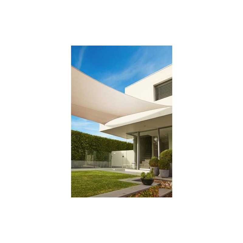Toldo vela SAULEDA cuadrada 5,4m. beige. HDPE bloqueo uv