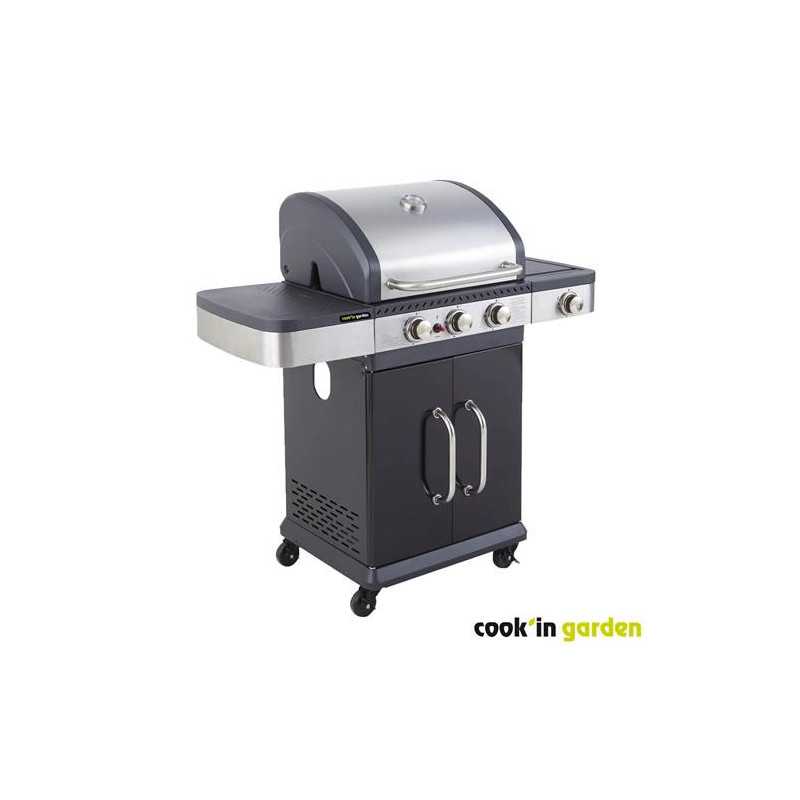 Barbacoa gas americano COOK IN GARDEN Fidgi 3 quemadores + side