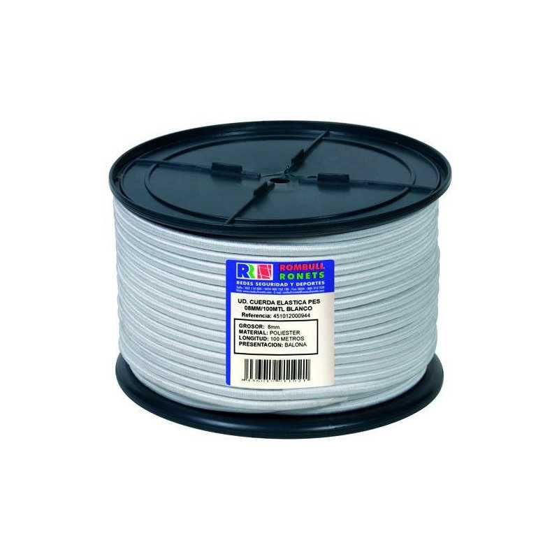 Cuerda elastica ROMBULL poliester 6 mm. blanca 200 m.