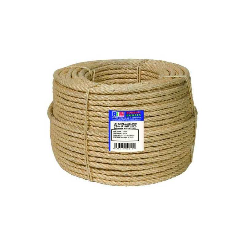Cuerda cableada ROMBULL sisal 4 cabos 14 mm. 100 m.