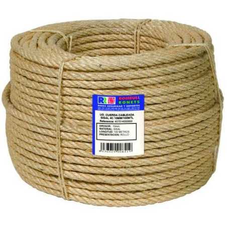 Cuerda cableada ROMBULL sisal 4 cabos 14 mm. 100 m.