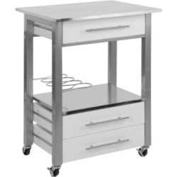 Carro cocina blanco 3 cajones + botellero 784400050