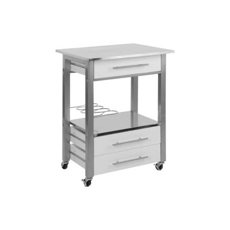 Carro cocina blanco 3 cajones + botellero 784400050
