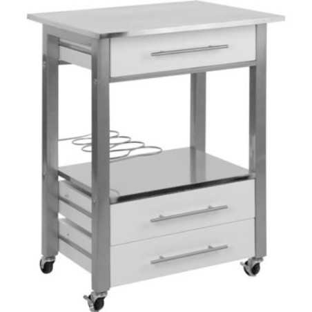 Carro cocina blanco 3 cajones + botellero 784400050