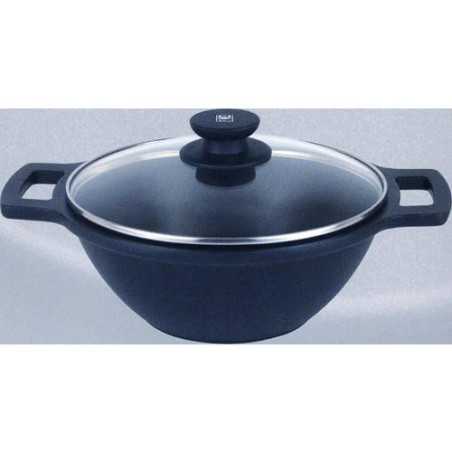 Cacerola concava BRA aluminio fundido con tapa 28 cm. Induccion