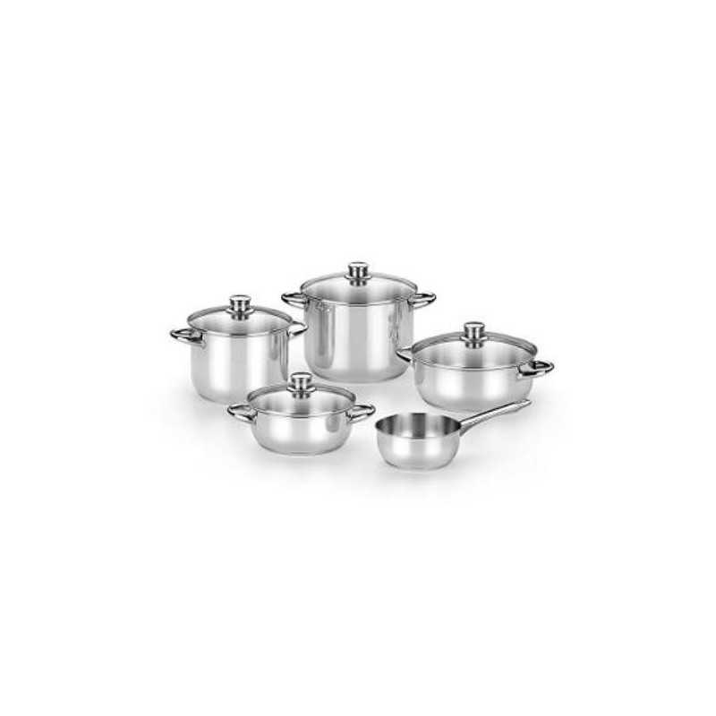 Menaje 5 piezas BRA Optima tapa cristal