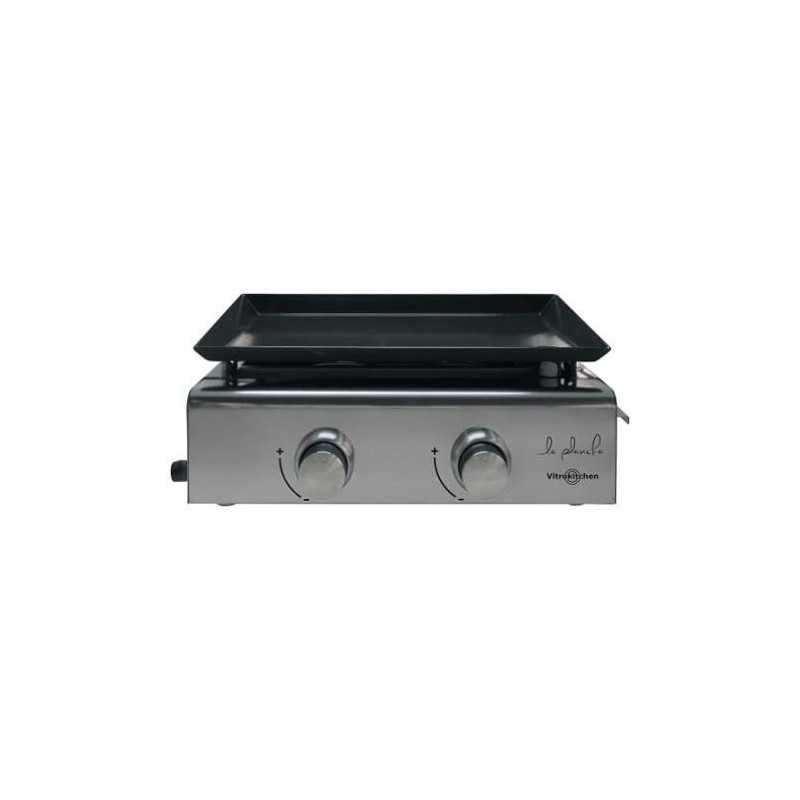 Plancha gas VITROKITCHEN acero inoxidable 2 fuegos PG210IB