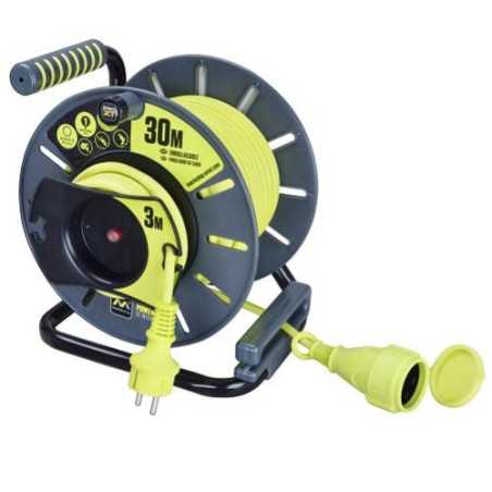 Enrollacables exterior jardin LUCECO 30+3mts 3G1,5 IP54