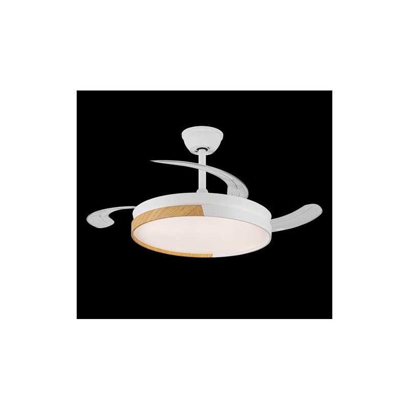 Ventilador de techo CRISTALRECORD DC ecoro 45w 4400LM blanco madera