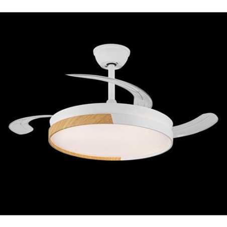 Ventilador de techo CRISTALRECORD DC ecoro 45w 4400LM blanco madera