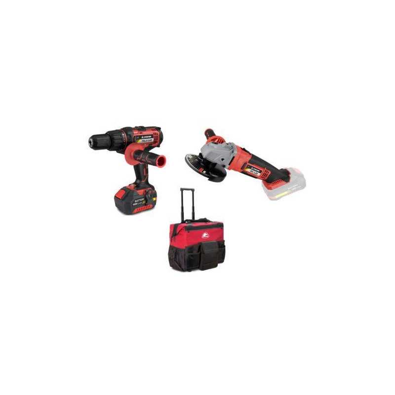 Taladro atornillador STAYER 18v PBl2124PK amoladora + trolley